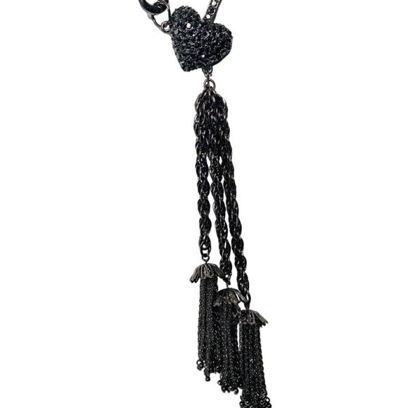 Betsey Johnson Icy Crystal Heart Cupid Arrow Long Chain Necklace 20" Layered - Picture 9 of 11